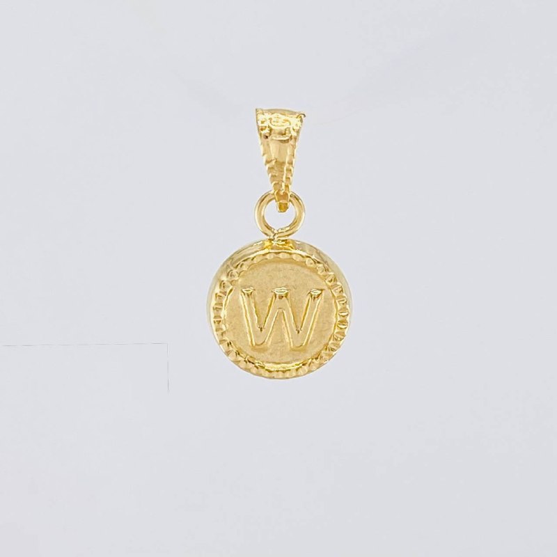 Dije Circulo Letra W 0.45g / 1.5cm Oro Amarillo 18K