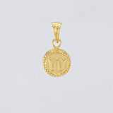 Dije Circulo Letra W 0.45g / 1.5cm Oro Amarillo 18K