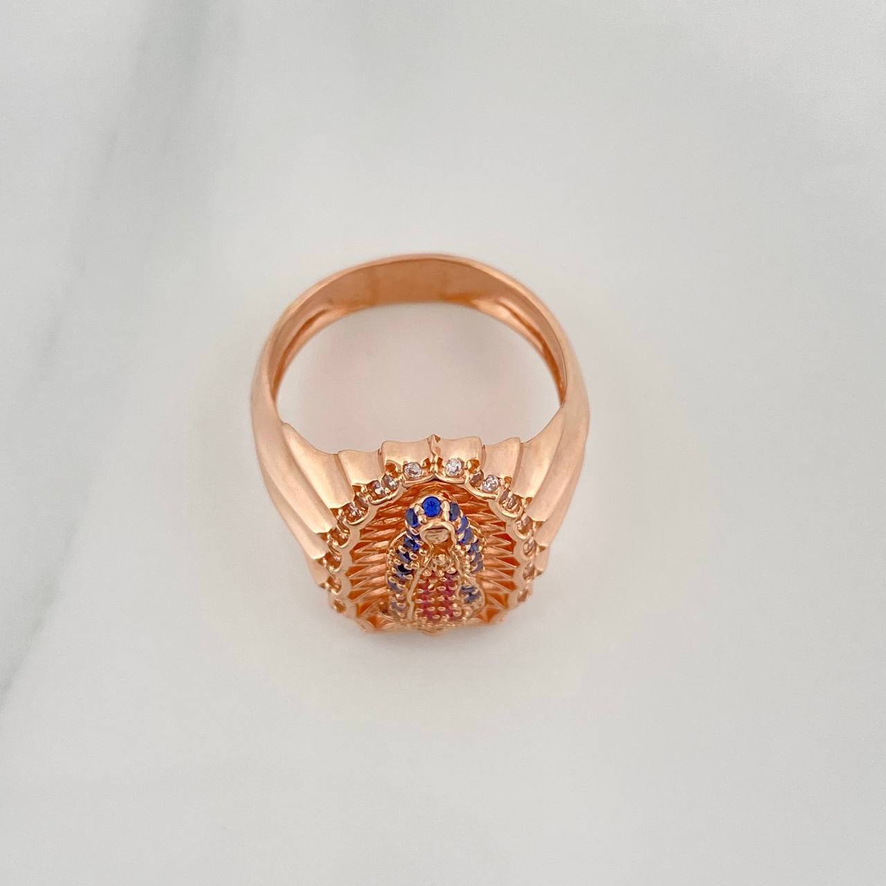 Anillo Virgen De Guadalupe 6.4 g / T7 1/2 Oro Rosa 18K