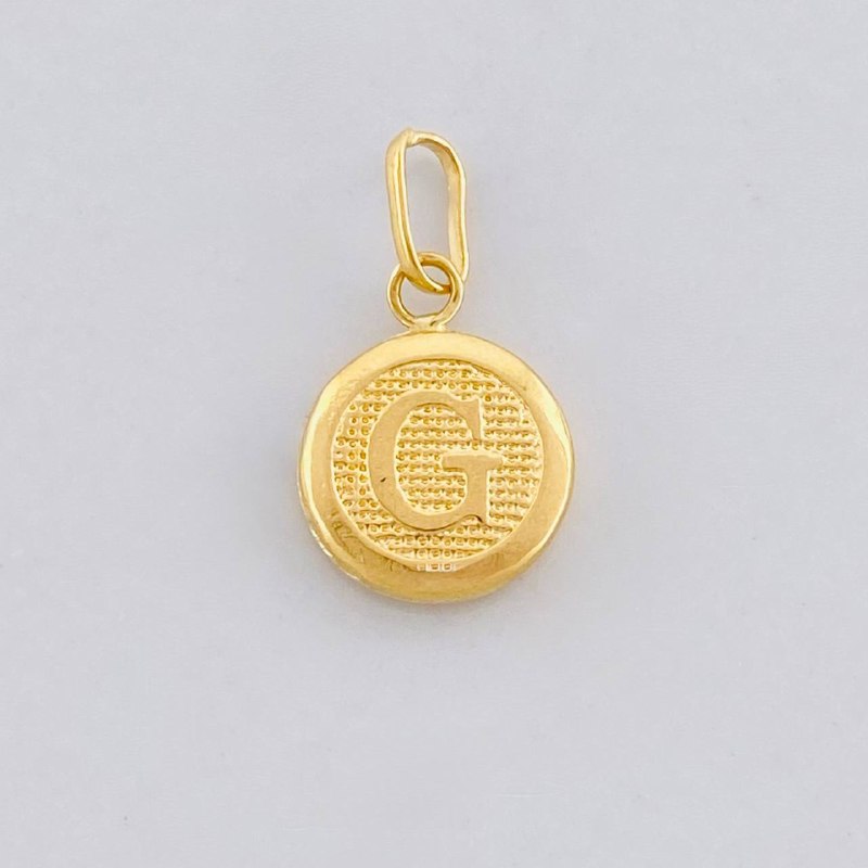 Dije Circulo Letra G 0.4g / 1.6cm Oro Amarillo 18K