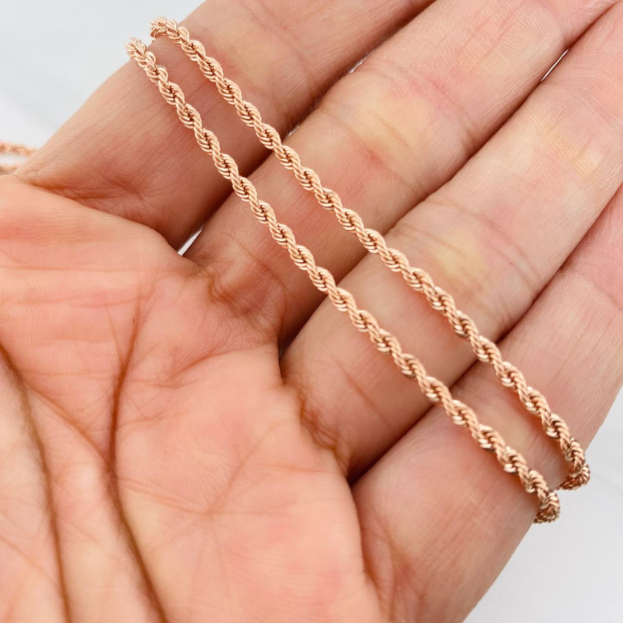 Cadena Lazo 3.8g / 60cm / 2.15mm Oro Rosa 18K