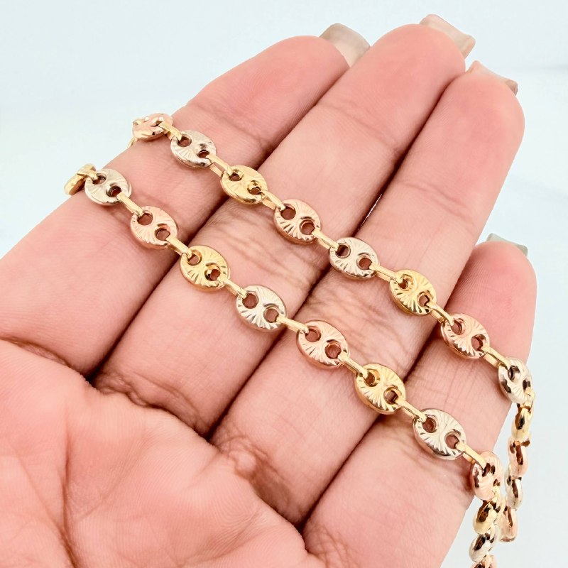 Tobillera Gc 6.25 g / 26.8 cm / 5.25 mm Tres Oros 18K
