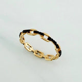 Anillo Argolla Pulsera 1.65 g / T6 1/2 Dos Oros Negro Amarillo 18K