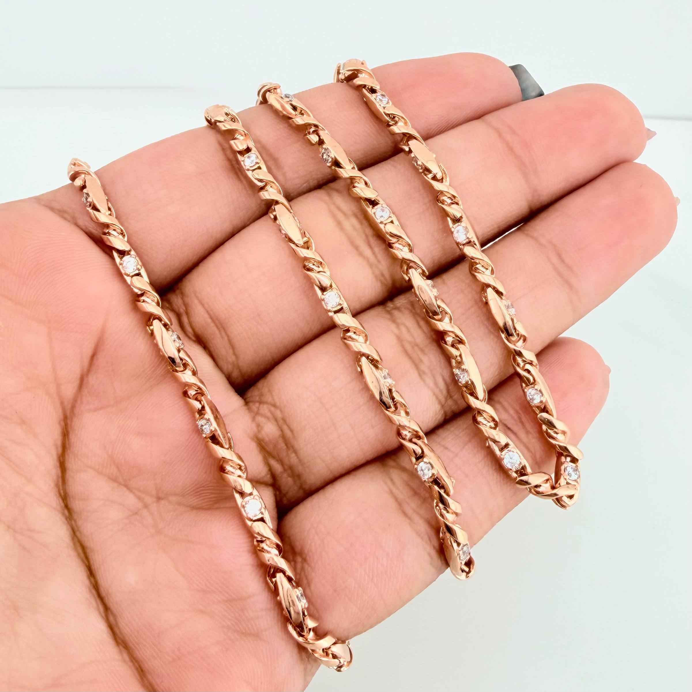 Cadena Dubai Trenzada 23.4 g / 50.5 cm / 3 mm Oro Rosa 18K