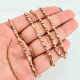 Cadena Dubai Trenzada 23.4 g / 50.5 cm / 3 mm Oro Rosa 18K
