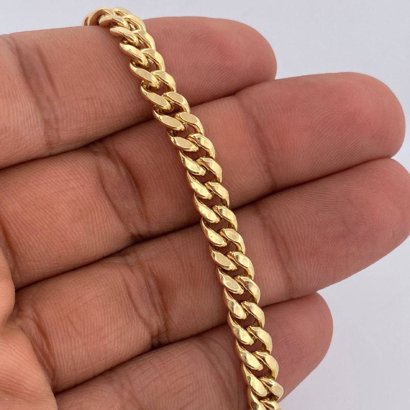 Tobillera Cubana 6.5gr / 23.2cm / Oro Amarillo +1 14K Italy &