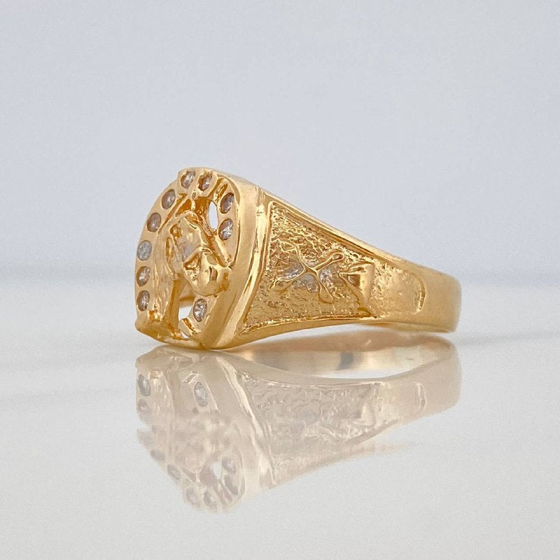 Anillo Herradura Caballo 5.5 g / T9 3/4 Oro Amarillo 18K