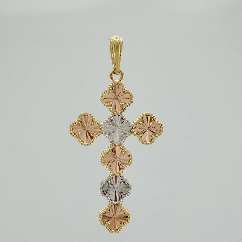 Dije Cruz Trebol 7.3 g / 6.1 cm Tres Oros 18K