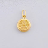 Dije Circulo Letra a 0.4g / 1.5cm Oro Amarillo 18K