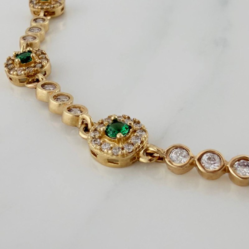 Pulso Tennis Halo 10 g / 18.2 cm / 7.14 mm Oro Amarillo 18K