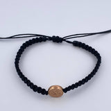 Pulsera Tejida Negra San Benito 0.6gr / Oro Rosa 18K $