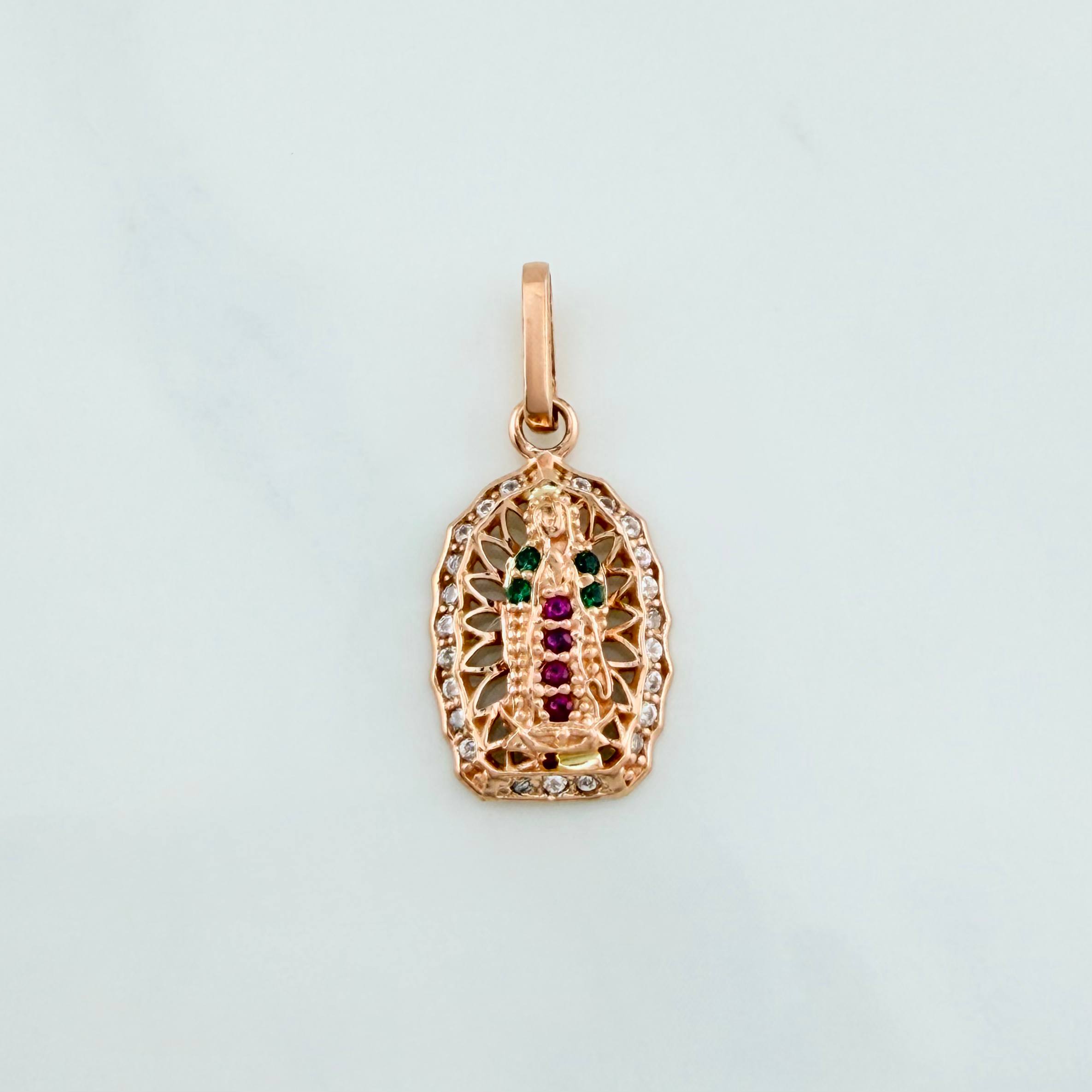Dije Virgen De Guadalupe 1.3 g / 2 cm Oro Rosa 18K