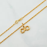 Set Cadena Lazo + Dije Infinito / 1,4 gr / 50 cm Oro Amarillo 18K