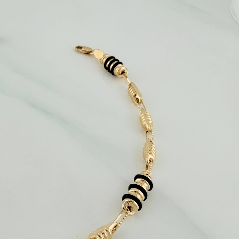 Tobillera Rustico Cilindro Barril 7.15 g / 28.2 cm / 5.3 mm Oro Amarillo 18K