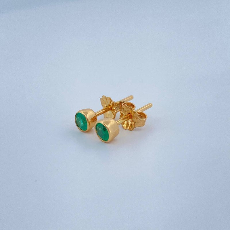 Topos Bisel Esmeralda 0.95gr / Oro Amarillo 18K %