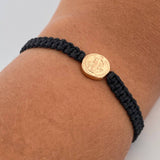 Pulsera Tejida Negra San Benito 0.6gr / Oro Rosa 18K $