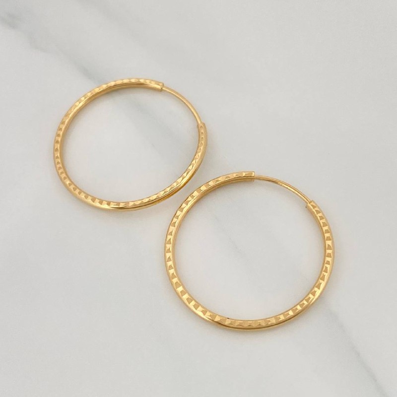Candongas Aro Rayado 1.65 g / 2.4 cm Oro Amarillo 18K