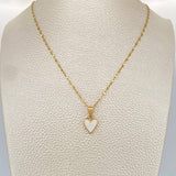 Set Cadena y Dije Flor Espejo + Corazon 1.5gr / Oro Amarillo 18K (Oferta) $