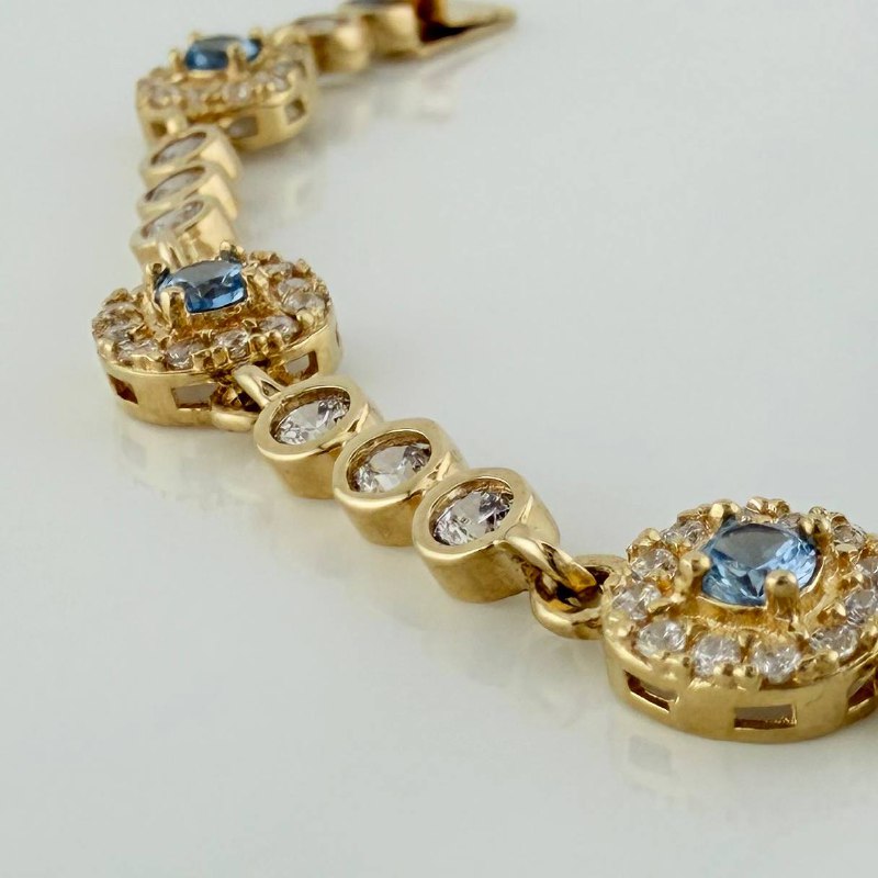 Pulso Tennis Halo 10.9 g / 19.9 cm Oro Amarillo 18K