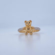 Anillo Oso Corbatin 2.4gr / T7 / Dos Oros Amarillo Blanco 18K &