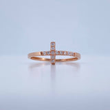 Anillo Cruz Latina Interna 1.1gr / T7 1/4 / Oro Rosa 18K &