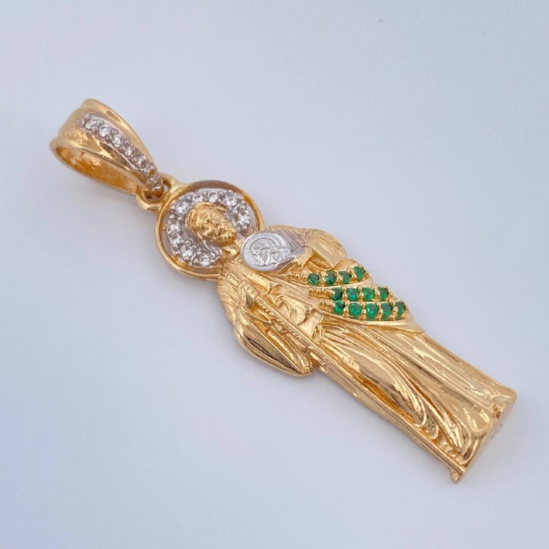 Dije San Judas Tadeo 4.05gr / 4cm / Dos Oros Amarillo Blanco 18K $