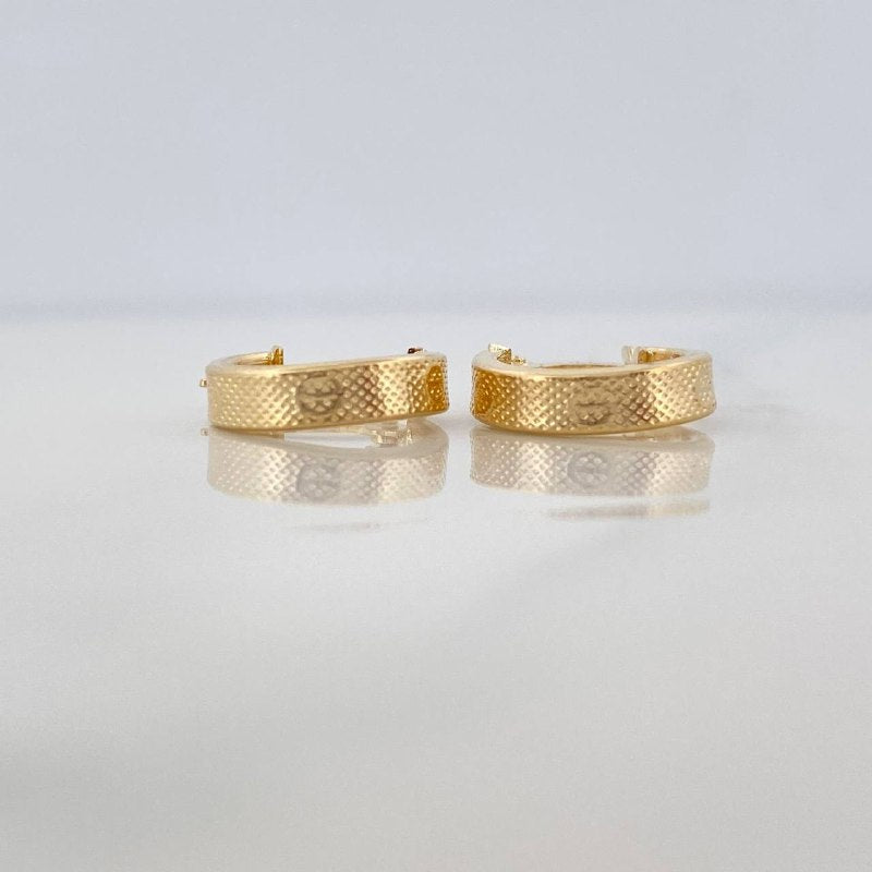 Candongas Tornillo Punteadas 1.3 g / 1.4 cm Oro Amarillo 18K