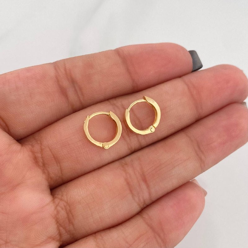 Candongas Aro Lisa 1.05 g / 1 cm Oro Amarillo 18K