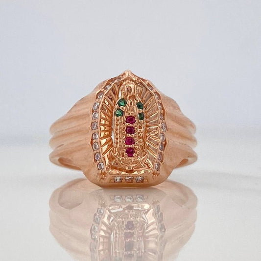 Anillo Virgen De Guadalupe 4.25 g / T5 3/4 Oro Rosa 18K