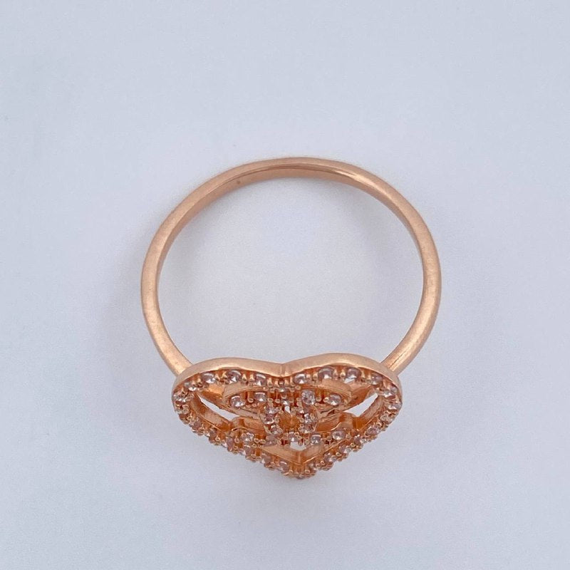 Anillo Ola Cruzada 2.5gr / T7 3/4 / Oro Rosa 18K &