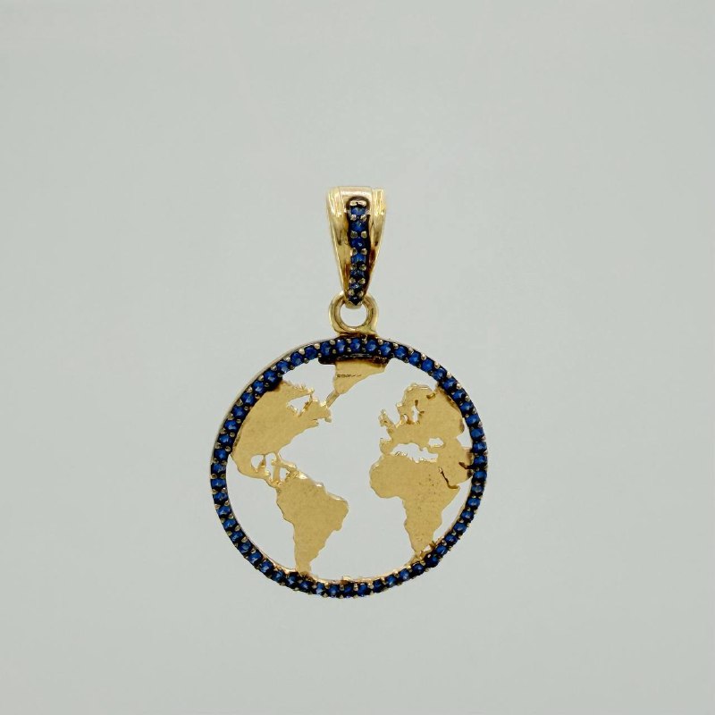 Dije Silueta Tierra 3.4 g / 3.3 cm Oro Amarillo 18K