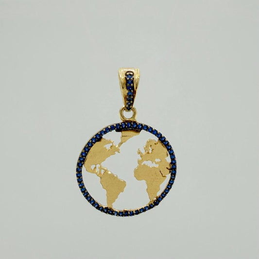 Dije Silueta Tierra 3.4 g / 3.3 cm Oro Amarillo 18K