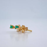 Topos Cuatro Garras Esmeralda 0.8gr / Oro Amarillo 18K %