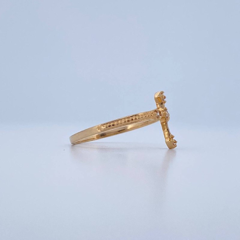 Anillo Cruz 1.7gr / T7 / Oro Amarillo 18K &