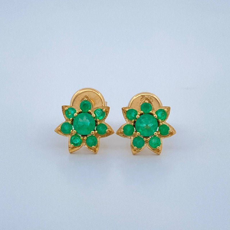 Topos Flor Esmeralda 1.8gr / Oro Amarillo 18K %