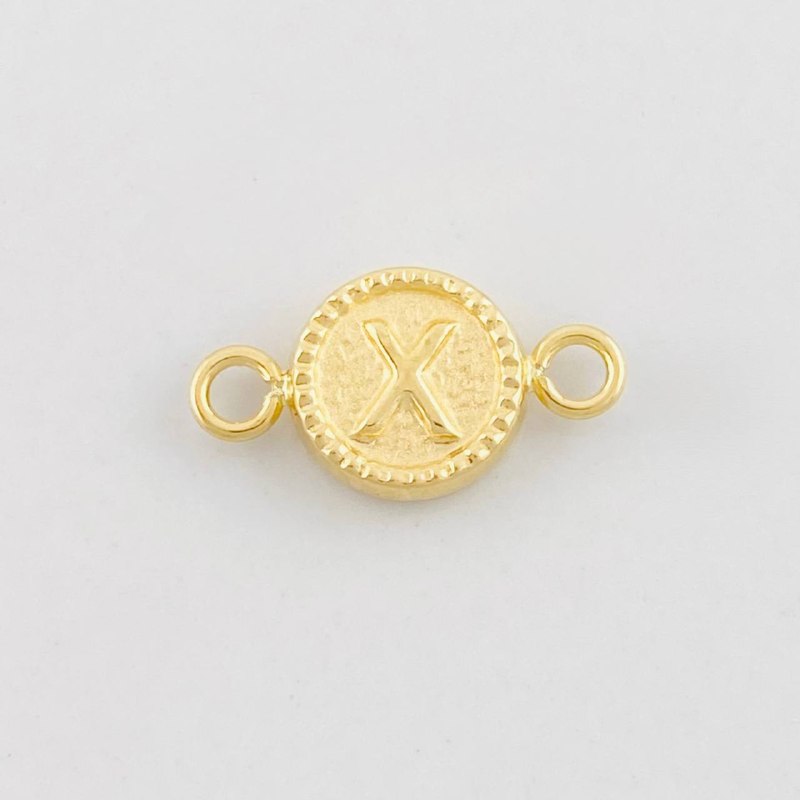 Herraje Circulo Letra X 0.45g / 1.5cm Oro Amarillo 18K