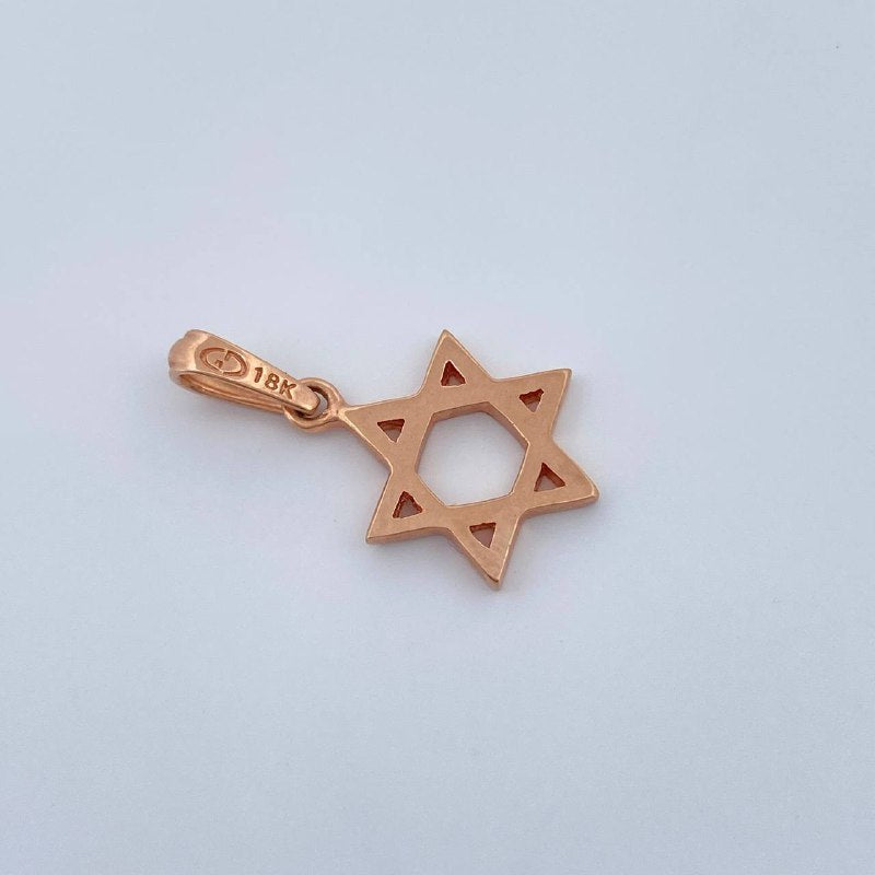 Dije Estrella David 1.4gr / 2.2cm / Oro Rosa 18K &