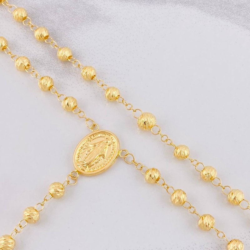 Rosario Virgen Milagrosa 13.7g /60 cm/ 6mm Oro Amarillo 18K