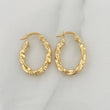 Candongas Milu Ovalada Rayadas 1.55 g / 2 cm Oro Amarillo 18K