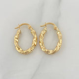 Candongas Milu Ovalada Rayadas 1.55 g / 2 cm Oro Amarillo 18K