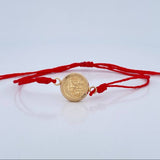 Pulsera Tejida Roja San Miguel Arcángel 0.95gr / Oro 18K &