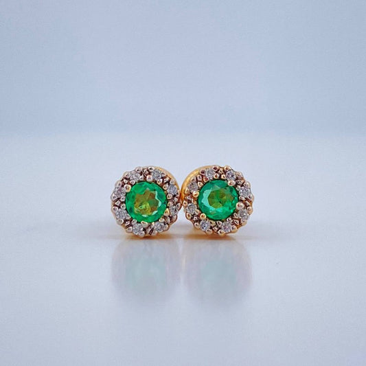 Topos Halo Esmeralda 2.05gr / Dos Oros Amarillo Blanco 18K %