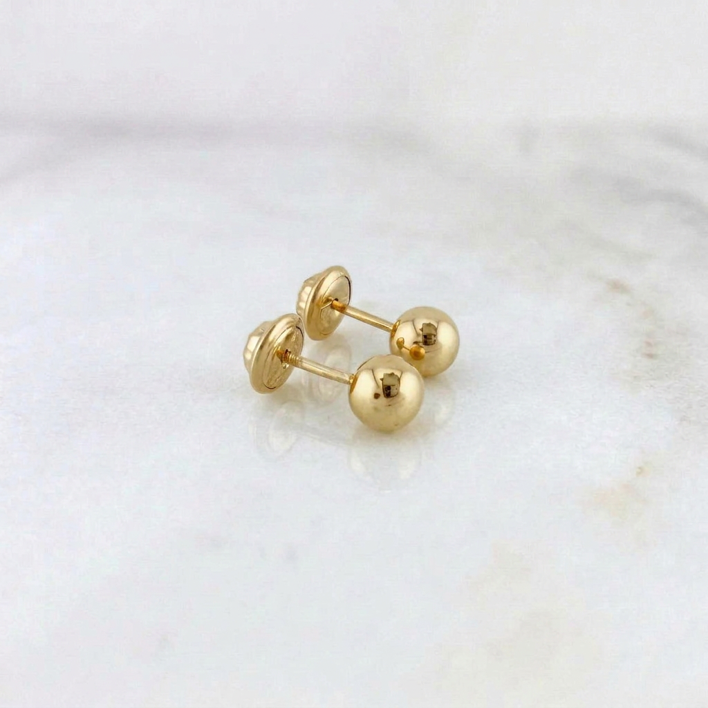 Topos Bola Lisa 5mm 0.55g / 5mm Oro Amarillo 18K