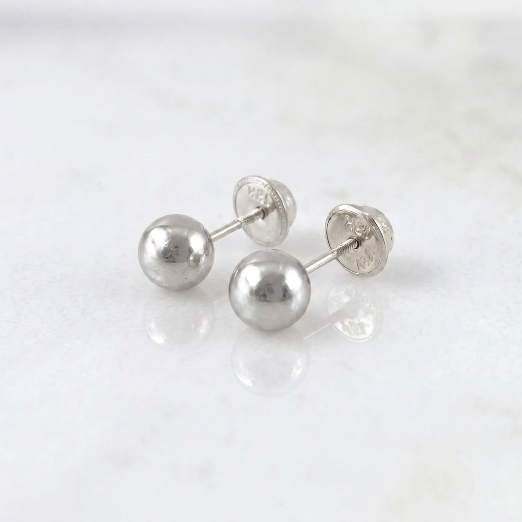 Topos Bola 0.6gr / 5mm Lisa Oro Blanco 18K