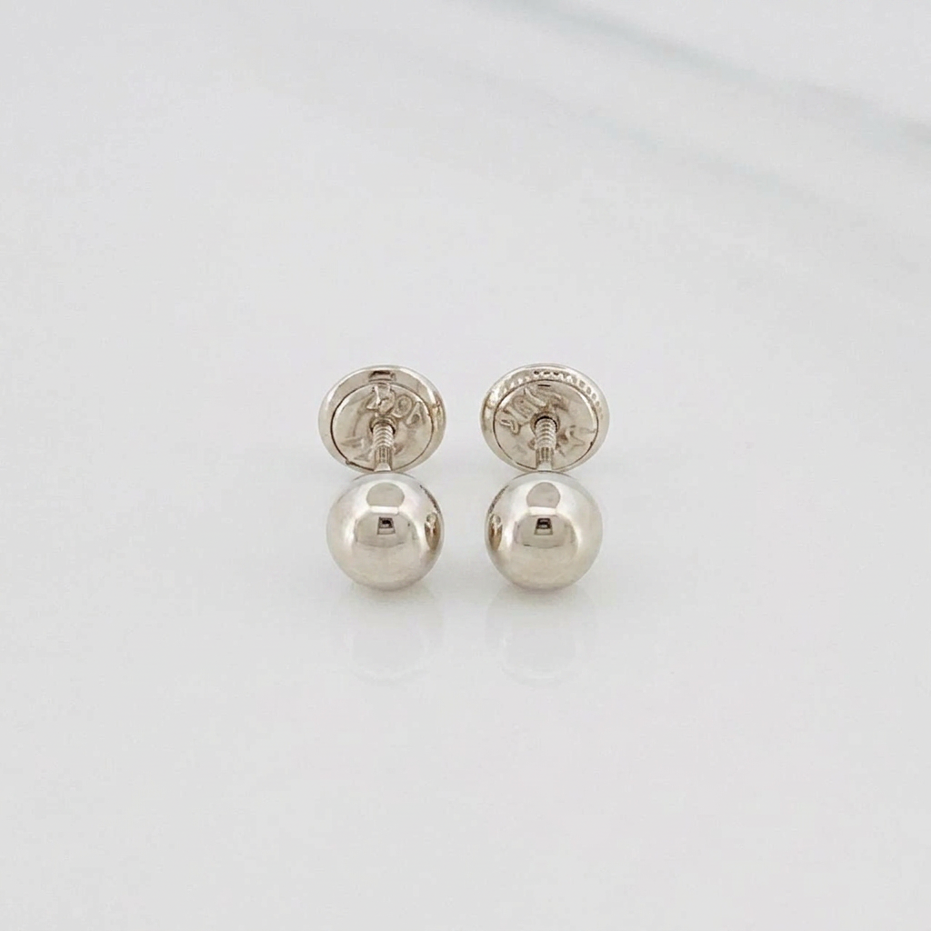 Topos Bola 0.6gr / 5mm Lisa Oro Blanco 18K