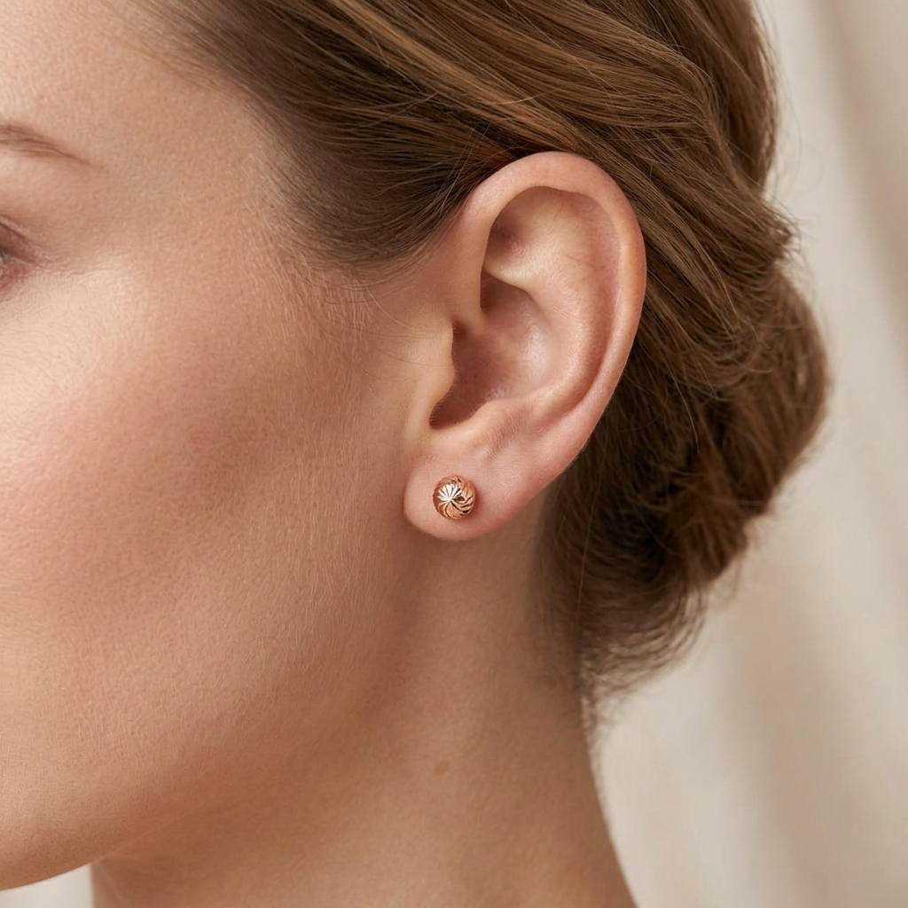 Topos Bola Diamantada 0.6g / 5mm Oro Rosa 18K