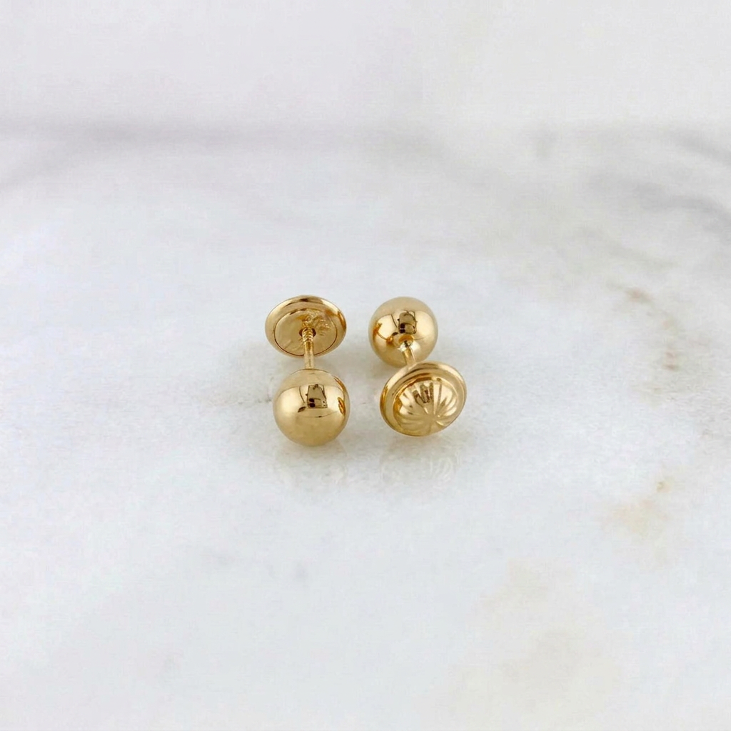 Topos Bola Lisa 5mm 0.55g / 5mm Oro Amarillo 18K