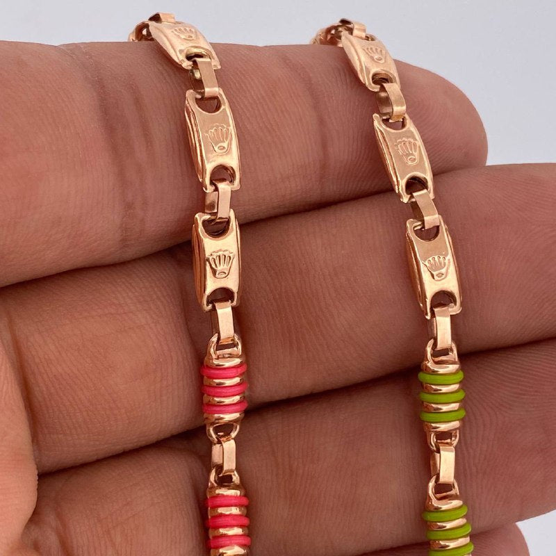 Cadena Rustica Cilindro Corona Rx 14.1gr / 64cm / Oro Rosa 18K &