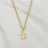 Set Cadena Lazo + Dije Estrella De David / 1,2 gr / 45 cm Oro Amarillo 18K