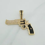 Dije Pistola 9.8 g / 4.2 cm Dos Oros Negro Amarillo 18K
